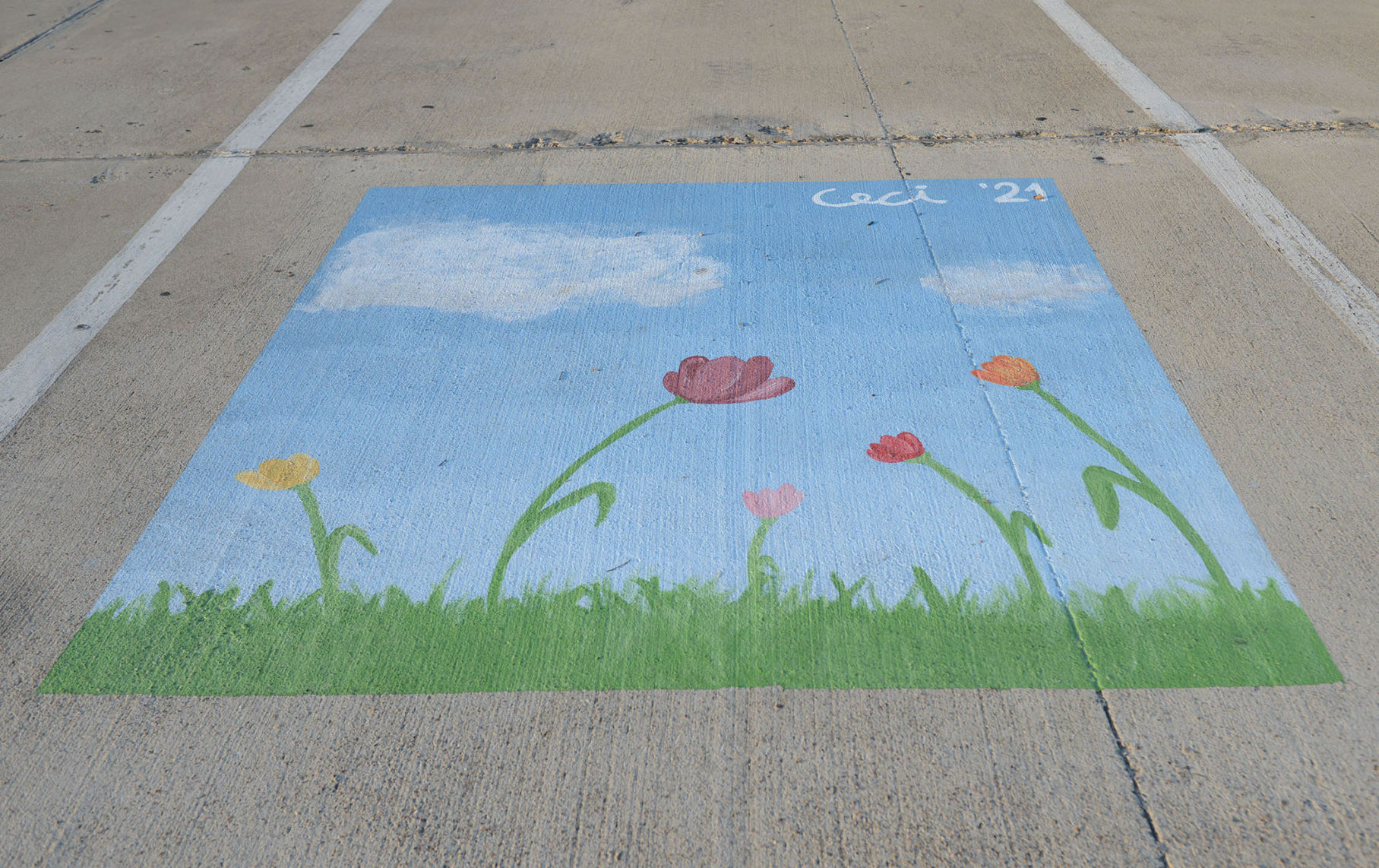A&M Consolidated HS painted parking spots